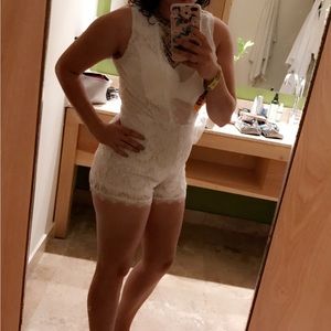 White super sexy Bebe romper